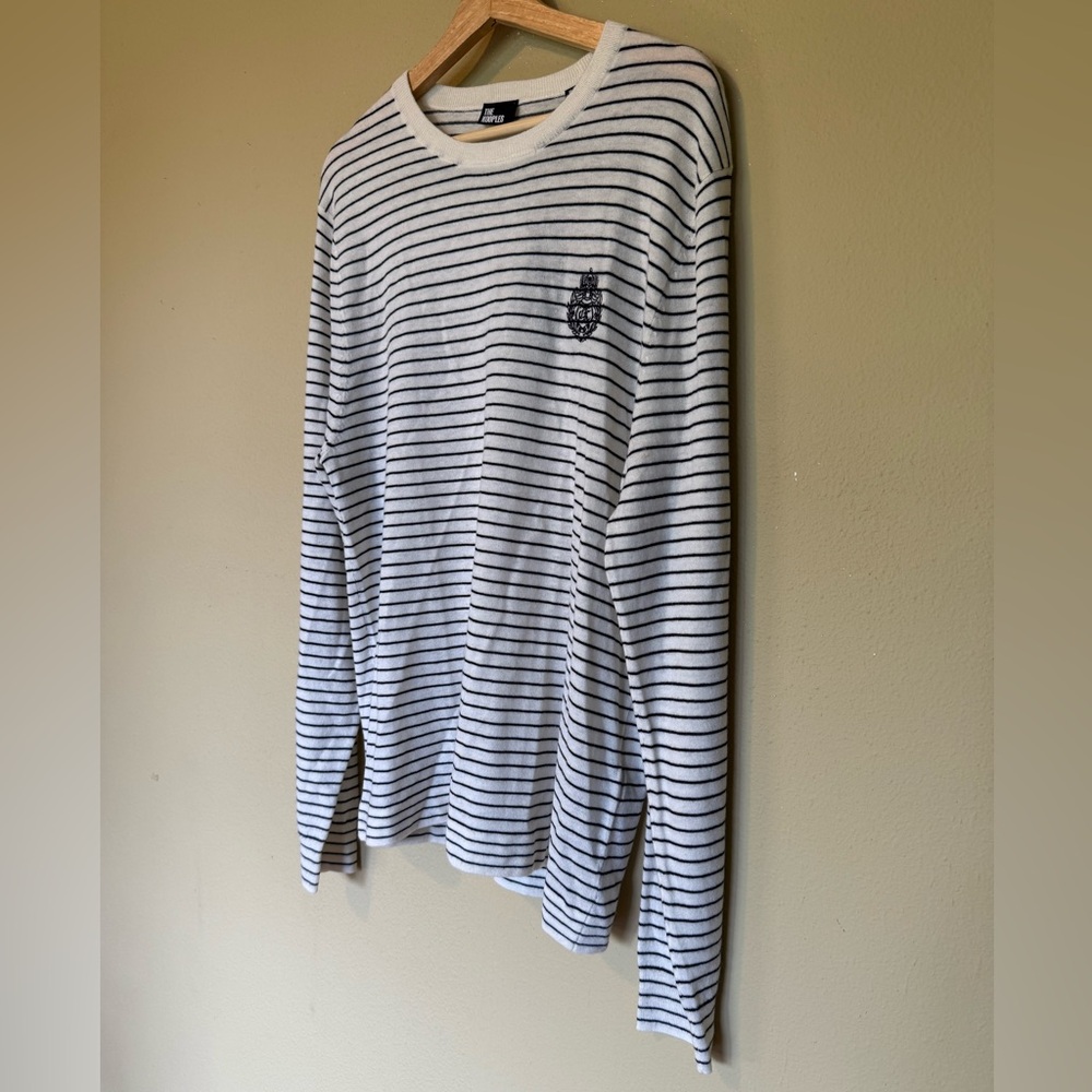 The Kooples Wool Cashmere Crest Striped Crewneck Sweater NWT Medium - Picture 3 of 9